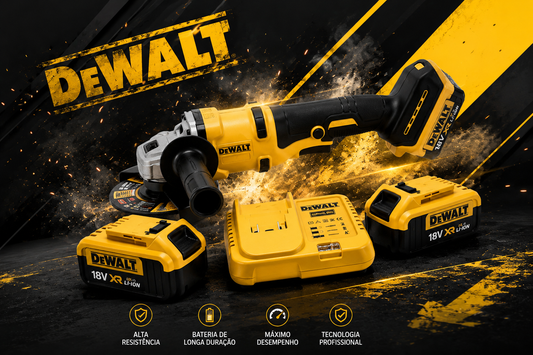 Esmeriladora / Pulidora Inalámbrica DeWalt 128V con 2 Baterías de Litio + Accesorios