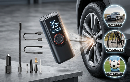 Inflador Eléctrico Digital Portátil ATJ-966 – Recargable USB y 12V